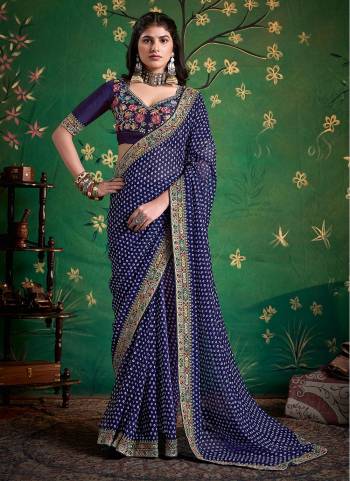 Garb These Party Wear Saree in Fine Colored.These Saree Are Georgette And Blouse is Fabricated On Georgette Pair.Its Beautified With Printed Designer With Embroidery Work Lace Border And Blouse.