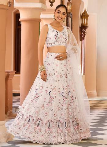 Attrective Looking This Party Wear Fine Color Fancy Heavy Designer Choli And Lahenga Fabriced On Net And Dupatta Net In Fabricated Beautified With Attrective Designer Heavy Sequance, Thread Embroidery Work. Buy Now.