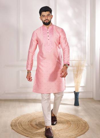 For A festive And Party Wear,Looking These Readymade Kurta With Payjama in Fine Colored.These Kurta is Fabricated On Jacquard Silk And Art Silk Bottom With Woven Butti Designer With Mirror Embroidery Work.Buy Now.