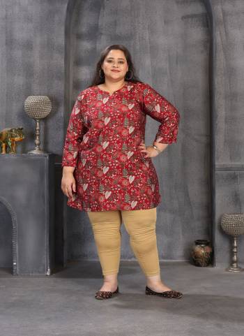 Grab These Beautiful Looking Readymade Big SizeTop.These Top is Fabricated On Chanderi.Its Beautified With Designer Printed.