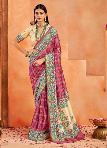 Attrective These Party Wear Saree in Fine Colored.These Saree Are Velvet Tussar Silk And Blouse is Fabricated On Velvet Tussar Silk Pair.Its Beautified With Designer Paithani Pallu With Ghatchola Printed.