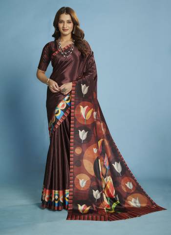Attractive These Fastive And Party Wear Saree in Fine Colored.These Saree And Blouse is Fabricated On Malai Crepe Silk.Its Beautified With Designer Digital Printed.