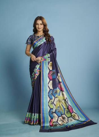 Attractive These Fastive And Party Wear Saree in Fine Colored.These Saree And Blouse is Fabricated On Malai Crepe Silk.Its Beautified With Designer Digital Printed.