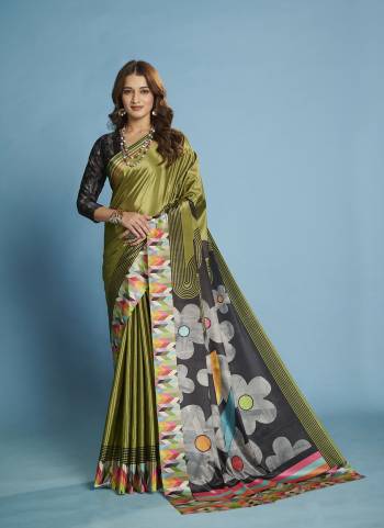 Attractive These Fastive And Party Wear Saree in Fine Colored.These Saree And Blouse is Fabricated On Malai Crepe Silk.Its Beautified With Designer Digital Printed.