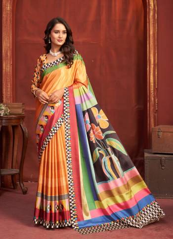 Looking These Fastive And Party Wear Saree in Fine Colored.These Saree And Blouse is Fabricated On Malai Crepe Silk.Its Beautified With Designer Digital Printed.