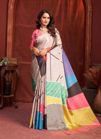 Looking These Fastive And Party Wear Saree in Fine Colored.These Saree And Blouse is Fabricated On Malai Crepe Silk.Its Beautified With Designer Digital Printed.