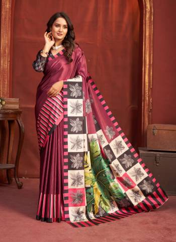 Looking These Fastive And Party Wear Saree in Fine Colored.These Saree And Blouse is Fabricated On Malai Crepe Silk.Its Beautified With Designer Digital Printed.
