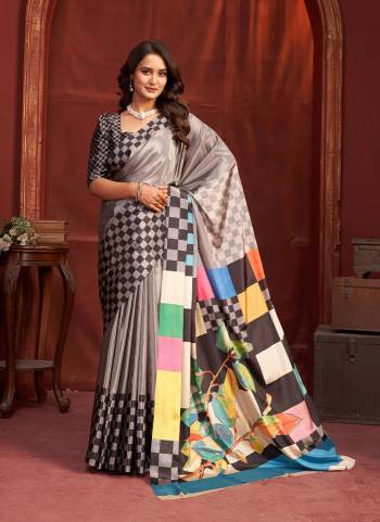 Looking These Fastive And Party Wear Saree in Fine Colored.These Saree And Blouse is Fabricated On Malai Crepe Silk.Its Beautified With Designer Digital Printed.
