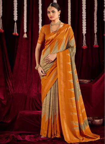 Garb These Traditinol Party Wear Saree in Fine Colored.These Saree Are Ikkat Silk And Blouse is Fabricated On Ikkat Silk Pair.Its Beautified With Designer Zig Zag Printed.