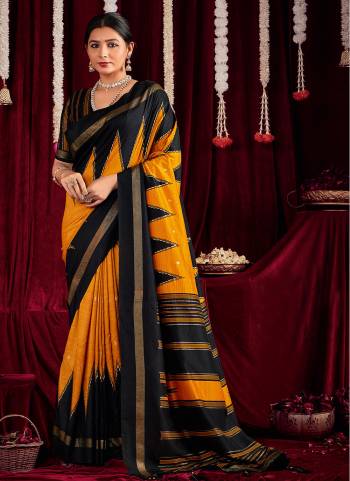 Garb These Traditinol Party Wear Saree in Fine Colored.These Saree Are Ikkat Silk And Blouse is Fabricated On Ikkat Silk Pair.Its Beautified With Designer Zig Zag Printed.