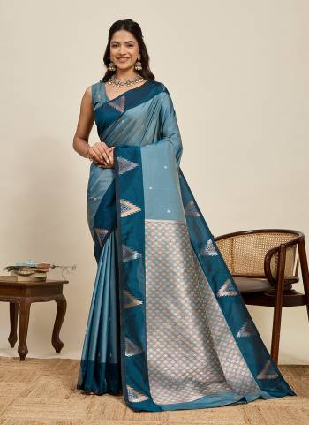 Attractive This Party Wear Saree Paired With Blouse.This Saree And Blouse Are Soft Silk Fabric With Woven Jari Designer. Buy This Pretty Saree Now.