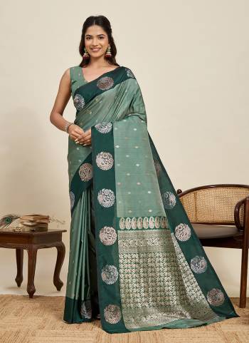 Attractive This Party Wear Saree Paired With Blouse.This Saree And Blouse Are Soft Silk Fabric With Woven Jari Designer. Buy This Pretty Saree Now.