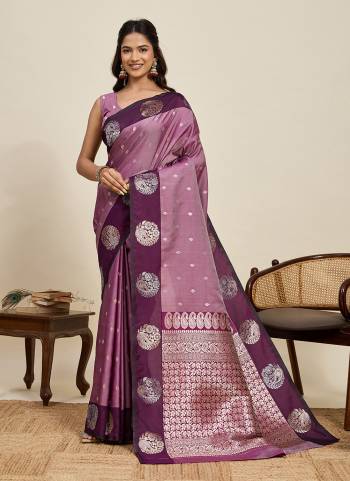 Attractive This Party Wear Saree Paired With Blouse.This Saree And Blouse Are Soft Silk Fabric With Woven Jari Designer. Buy This Pretty Saree Now.