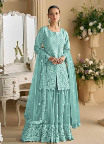 Attractive These Party Wear Free Size Stitched Plazzo Suit in Fine Colored Pair With Dupatta.These Top And Dupatta Are Net And Bottom Are Crepe Silk And Pair With Santoon Inner.Its Beautified With Heavy Designer Embroidery Work.