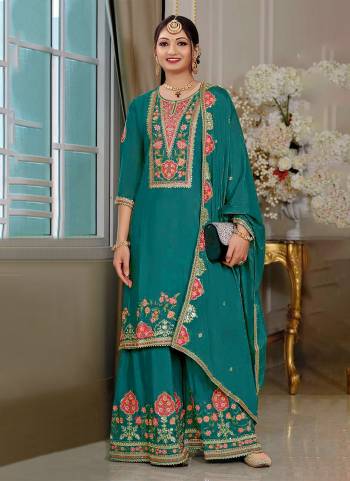 Garb These Designer Plazzo Suit in Fine Colored Pair With Bottom And Dupatta.These Top Are Chinon And Dupatta Are Fabricated On Chinon Pair With Chinon Bottom.Its Beautified With Crepe Inner.Its Beautified With Heavy Designer Embroidery Work.