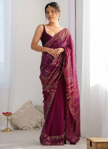 Attrective These Party Wear Fancy Saree in Fine Colored.These Saree Are Georgette And Blouse is Art Silk Fabricated.Its Beautified With Heavy Designer Sequance Embroidery Work.