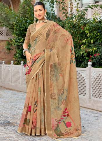 Looking These Designer Party Wear Saree in Fine Colored.These Saree Are Linen Silk And Blouse is Fabricated On Linen Silk Pair.Its Beautified With Designer Digital Printed.