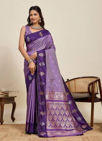 Attractive This Party Wear Saree Paired With Blouse.This Saree And Blouse Are Soft Silk Fabric With Woven Jari Designer. Buy This Pretty Saree Now.