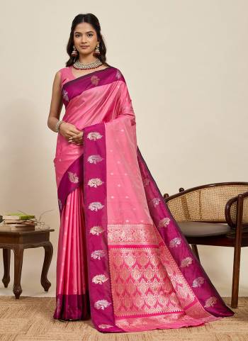 Attractive This Party Wear Saree Paired With Blouse.This Saree And Blouse Are Soft Silk Fabric With Woven Jari Designer. Buy This Pretty Saree Now.