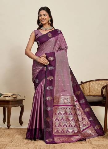 Attractive This Party Wear Saree Paired With Blouse.This Saree And Blouse Are Soft Silk Fabric With Woven Jari Designer. Buy This Pretty Saree Now.