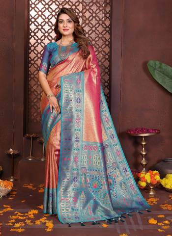 Garb These Festivel,Party Wear Saree in Fine Colored.These Saree And Blouse is Fabricated On Banarasi Tissue Silk.Its Beautified With Woven Paithani Pallu Heavy Designer.