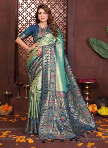Garb These Festivel,Party Wear Saree in Fine Colored.These Saree And Blouse is Fabricated On Banarasi Tissue Silk.Its Beautified With Woven Paithani Pallu Heavy Designer.