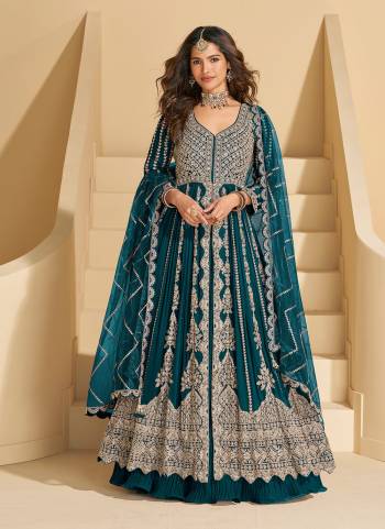 Attractive These Party Wear Free Size Stitched Anarkali Suit in Fine Colored Pair.These Top And Dupatta Are Chinon And Pair With Santoon Inner.Its Beautified With Heavy Designer Embroidery Work.