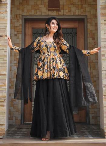 Attractive Looking These Beautiful Looking Readymade Sharara Suits.These Top Are Silk And Bottom is Fabricated On Organza And Organza Dupatta.Its Beautified With Designer Digital Printed.