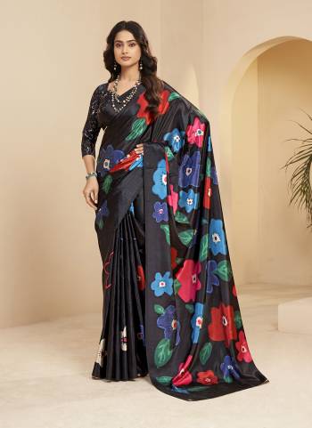 Attractive These Fastive And Party Wear Saree in Fine Colored.These Saree And Blouse is Fabricated On Malai Crepe Silk.Its Beautified With Designer Digital Printed.