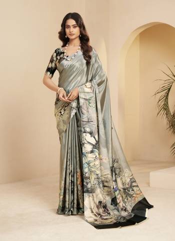 Attractive These Fastive And Party Wear Saree in Fine Colored.These Saree And Blouse is Fabricated On Malai Crepe Silk.Its Beautified With Designer Digital Printed.