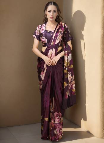 Looking These Party Wear Ready To Wear Saree With Blouse in Fine Colored.These Saree Are Silk Crepe And Blouse is Silk Crepe Fabricated.Its Beautified With Designer Digital Printed.