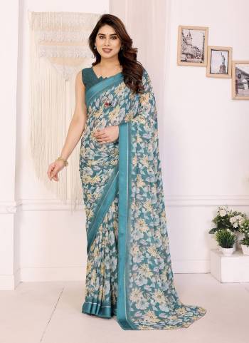 Attrective These Party Wear Saree in Fine Colored.These Saree Are Moss Satin Patta And Blouse is Moss Satin Patta Fabricated.Its Beautified With Designer Flower Printed.
