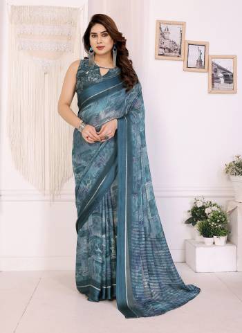 Garb These Party Wear Saree in Fine Colored.These Saree Are Moss Satin Patta And Blouse is Moss Satin Patta Fabricated.Its Beautified With Designer Printed.