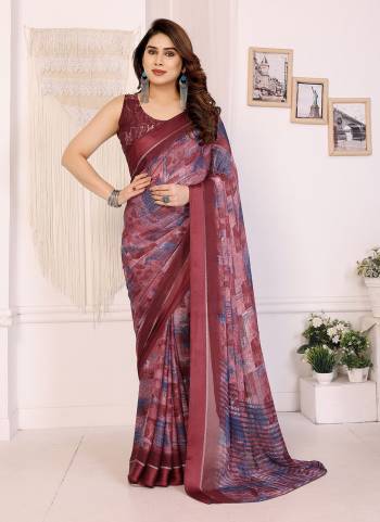 Garb These Party Wear Saree in Fine Colored.These Saree Are Moss Satin Patta And Blouse is Moss Satin Patta Fabricated.Its Beautified With Designer Printed.