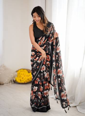 Garb These Party Wear Saree in Fine Colored.These Saree Are Moss Satin Patta And Blouse is Moss Satin Patta Fabricated.Its Beautified With Woven Patta Border Designer Printed.