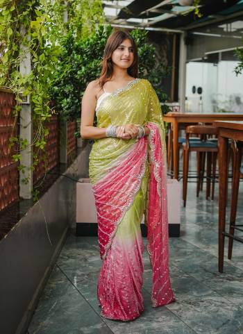 Looking These Fancy Party Wear Saree in Fine Pedding Colored.These Saree Are Fendy Satin And Blouse is Fendy Satin Fabricated.Its Beautified With Pedding Doul Color,Designer Beads Hand Work.