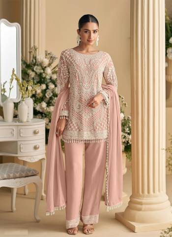 Attractive These Party Wear Semi Stitched Suit in Fine Colored Pair With Dupatta.These Top And Dupatta Are Georgette And Bottom Are Santoon And Pair With Santoon Inner.Its Beautified With Heavy Designer Embroidery Work.