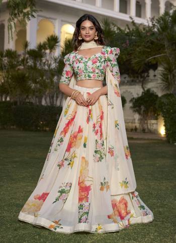 Looking These Party Wear Lehenga Choli in Fine Colored. These Lehenga And Blouse Are Georgette And Dupatta Are Fabricated On Georgette Fabriced. It is Beautified With Designer Floral Printed.