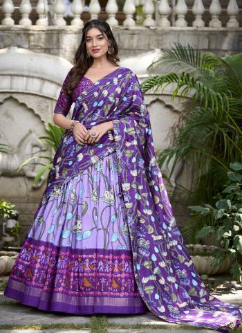 Looking These Party Wear Lehenga Choli in Fine Colored. These Lehenga And Blouse Are Tussar Silk And Dupatta Are Fabricated On Tussar Silk Fabriced. It is Beautified With Designer Pichwai,Patola Printed.