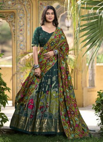 Looking These Party Wear Lehenga Choli in Fine Colored. These Lehenga And Blouse Are Tussar Silk And Dupatta Are Fabricated On Tussar Silk Fabriced. It is Beautified With Designer Kashmiri Foil  Printed.