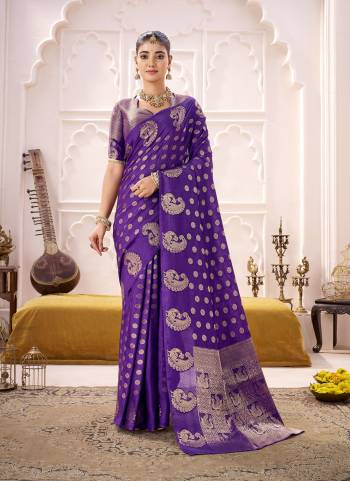 Garb These Festive And Party Wear Saree in Fine Colored.These Saree And Blouse is Fabricated On Roop Silk.Its Beautified With Weaving Jari Designer.