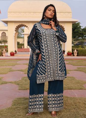 Attractive These Party Wear Suit in Fine Colored Pair With Bottom And Dupatta.These Top And Bottom Are Fabricated On Georgette Pair With Georgette Dupatta.Its Beautified With Designer Embroidery Work.