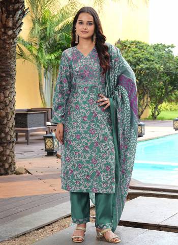 Attractive These Party Wear Suit in Fine Colored Pair With Bottom And Dupatta.These Top And Bottom Are Fabricated On Cotton Silk Pair With Cotton Silk Dupatta.Its Beautified With Designer Printed With Embroidery Work.