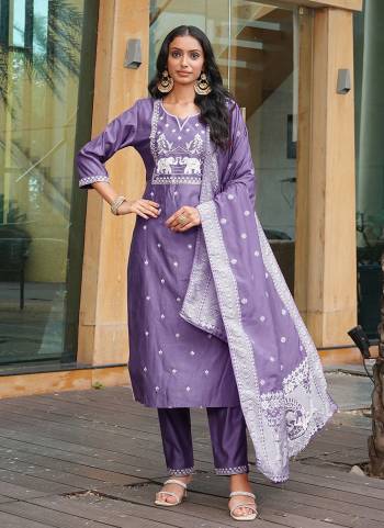 Attractive These Party Wear Suit in Fine Colored Pair With Bottom And Dupatta.These Top And Bottom Are Fabricated On Vatican Pair With Chanderi Jacquard Dupatta.Its Beautified With Designer Embroidery Work.