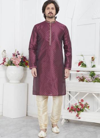 Looking These Party Wear Mans Wear Kutra Payjama wearing this fashionable. These Kurta Are Jacquard Silk And Payjama Art Silk finest Fabriced With Woven Designer With Embroidery Work.