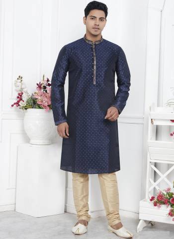 Looking These Party Wear Mans Wear Kutra Payjama wearing this fashionable. These Kurta Are Jacquard Silk And Payjama Art Silk finest Fabriced With Woven Designer With Embroidery Work.