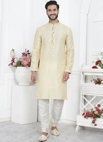 Looking These Party Wear Mans Wear Kutra Payjama wearing this fashionable. These Kurta Are Jacquard Silk And Payjama Art Silk finest Fabriced With Woven Designer With Embroidery Work.