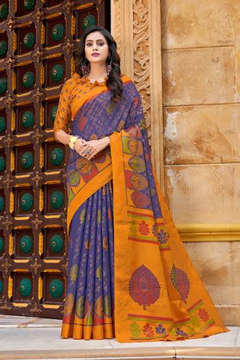 Adorn The Pretty Angelic Look Wearing This Heavy Brasso Designer Saree With Contrasting Blouse. This Saree Is Fabricated On N*P Brasso Paired With Art Silk Fabricated Blouse. Its Pretty Color Pallete Will Give An Attractive Look To Your Personality. 