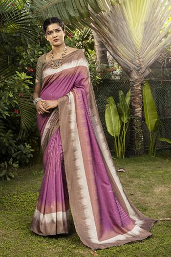 Celebrate This Festive Season In This Very Pretty  Colored Designer Saree Paired With Contrasting Blouse. This Saree and Blouse Are Soft Silk Based Digital Print Beautified With Detiled.