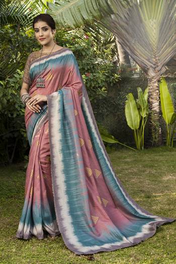 Celebrate This Festive Season In This Very Pretty  Colored Designer Saree Paired With Contrasting Blouse. This Saree and Blouse Are Soft Silk Based Digital Print Beautified With Detiled.